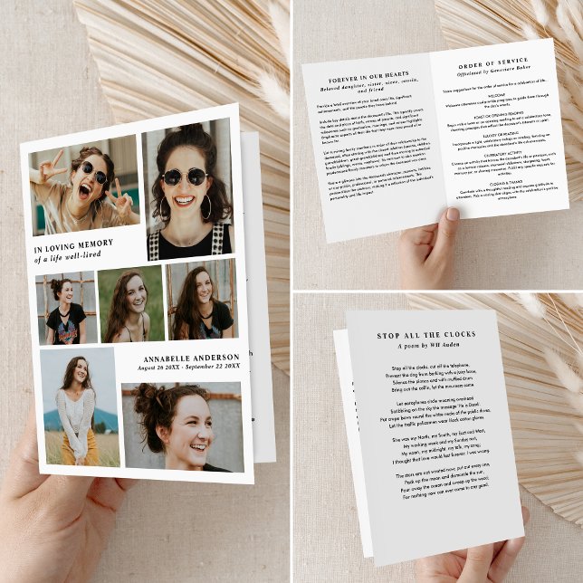 In Loving Memory Photo Collage Memorial/Funeral Program (Creator Uploaded)