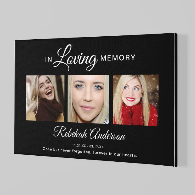 In Loving Memory Photo Collage Tribute Canvas Print (Creator Uploaded)