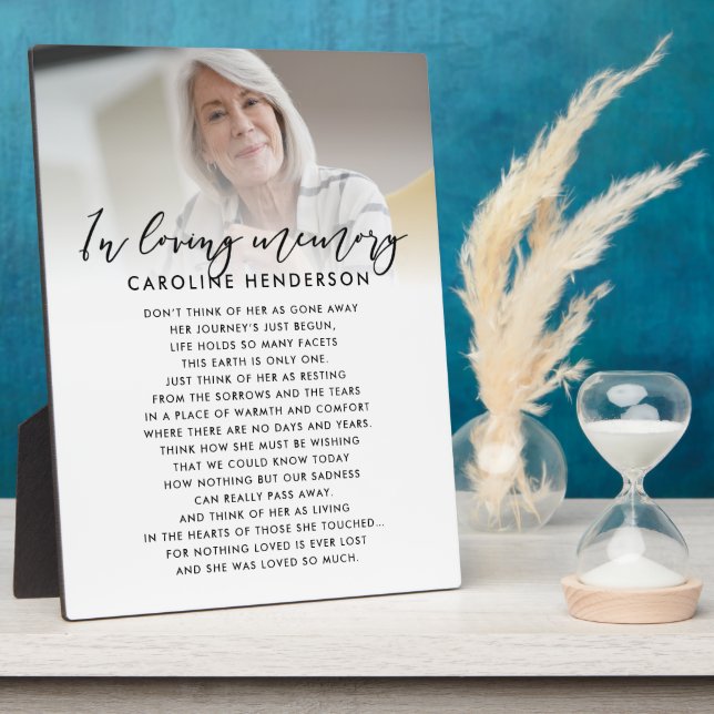 In Loving Memory Photo Custom Quote/Poem Tabletop Plaque (Side)