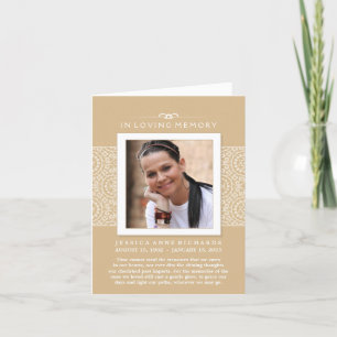 In Loving Memory Photo Elegant Gold Thank You Card