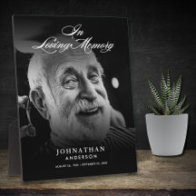 In Loving Memory Photo Elegant Script Tabletop