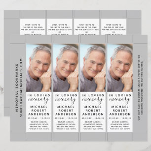 In Loving Memory Photo Funeral Bookmark Template