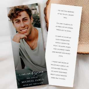 In Loving Memory Photo Funeral Bookmarks