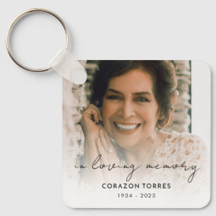 In Loving Memory Photo Funeral Keepsake Keychain