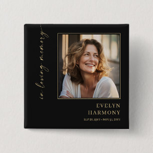 In Loving Memory Photo Funeral Memorial 2 Inch Square Button