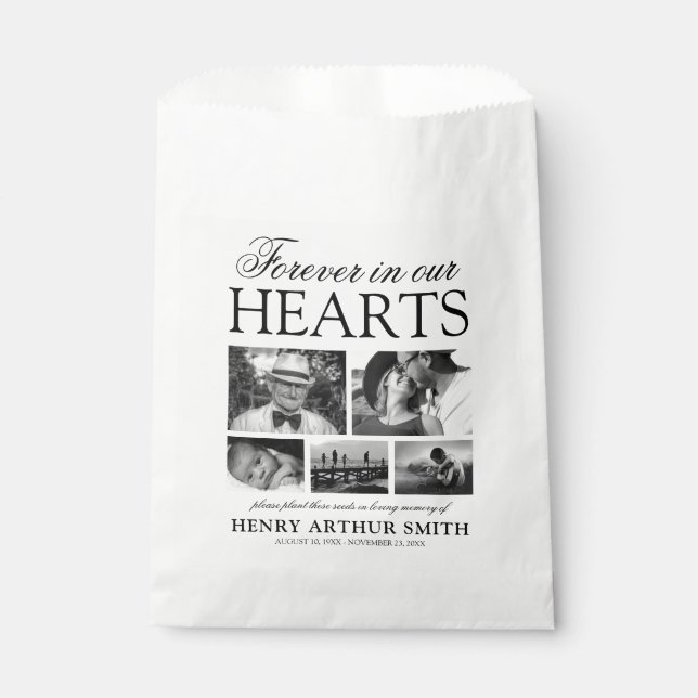 In Loving Memory Photo Funeral Memorial Favour Bag (Front)