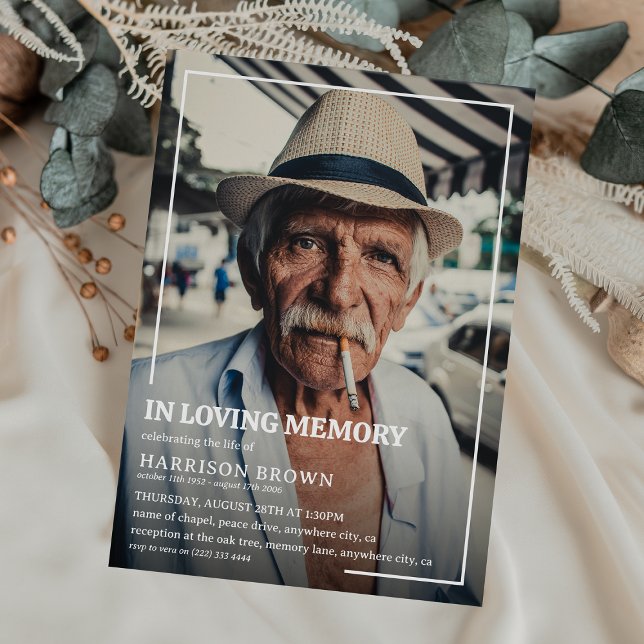 In Loving Memory Photo Funeral Memorial Invitation (Creator Uploaded)