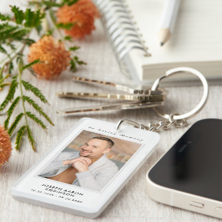 In Loving Memory Photo Funeral Memorial Keepsake Keychain
