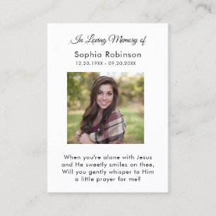 In Loving Memory Photo Funeral Prayer Card