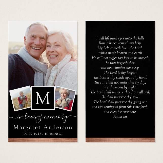 In Loving Memory Photo Funeral Prayer Card (Front & Back)