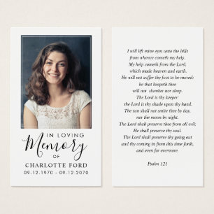 In Loving Memory Photo Funeral Prayer Card