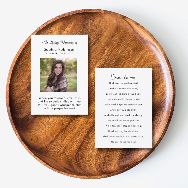 In Loving Memory Photo Funeral Prayer Card (Creator Uploaded)