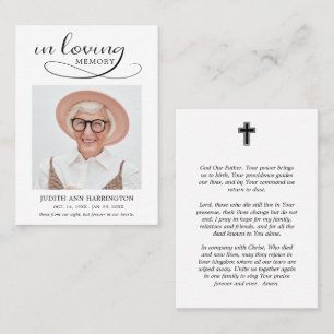 In Loving Memory Photo Funeral Prayer Card