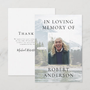In Loving Memory Photo Funeral Thank You Card