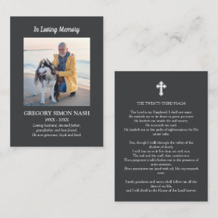 In Loving Memory Photo Grey Funeral Card