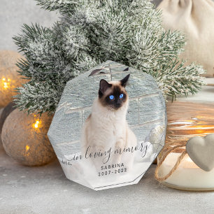 In Loving Memory Photo Grey Script Pet Memorial Block