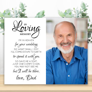 In Loving Memory Photo Heaven Wedding Memorial Poster