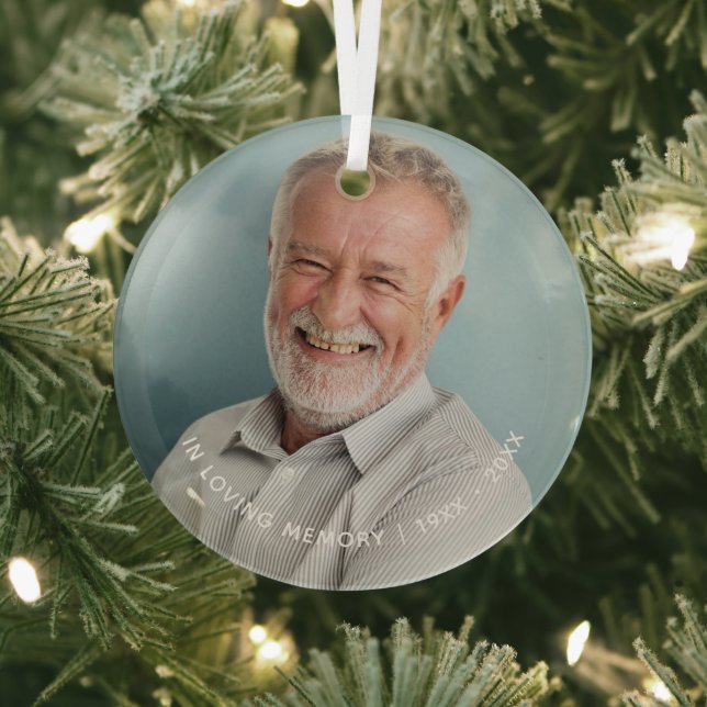 In Loving Memory Photo Keepsake Glass Ornament (Insitu)