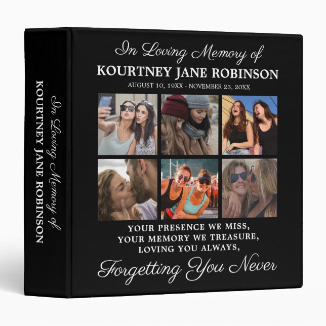 In Loving Memory Photo Memorial Album Binder (Front/Spine)