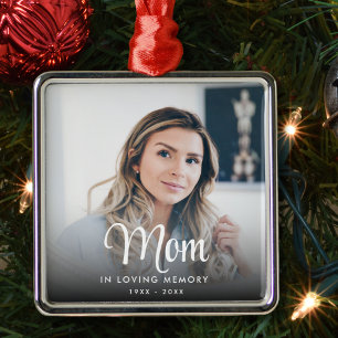 In Loving Memory Photo Memorial Christmas  Metal Ornament