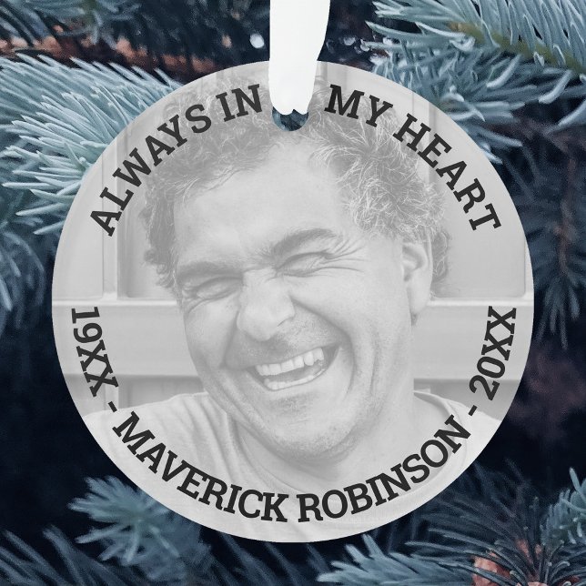 In Loving Memory Photo Memorial Christmas Ornament (Creator Uploaded)