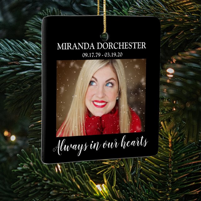 In Loving Memory Photo Memorial Christmas tree Ceramic Ornament (Creator Uploaded)