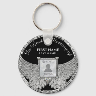 In Loving Memory Photo Memorial Diamond Look Keych Keychain