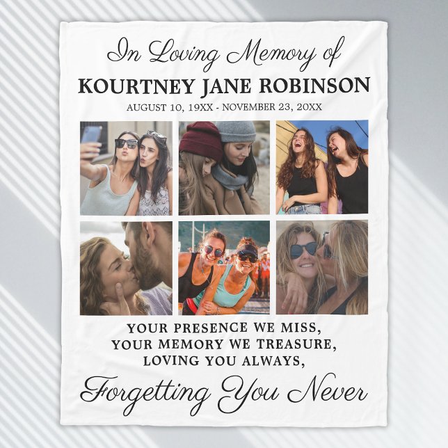 In Loving Memory Photo Memorial Fleece Blanket (Creator Uploaded)