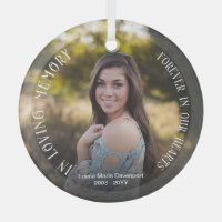In Loving Memory | Photo Memorial Glass Ornament