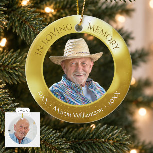 In Loving Memory Photo Memorial Keepsake Ceramic Ornament