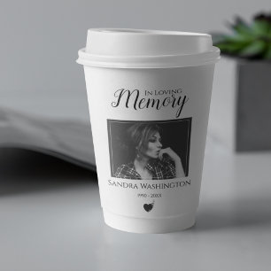 In Loving Memory   Photo Memorial Paper Cups