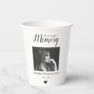 In Loving Memory   Photo Memorial Paper Cups