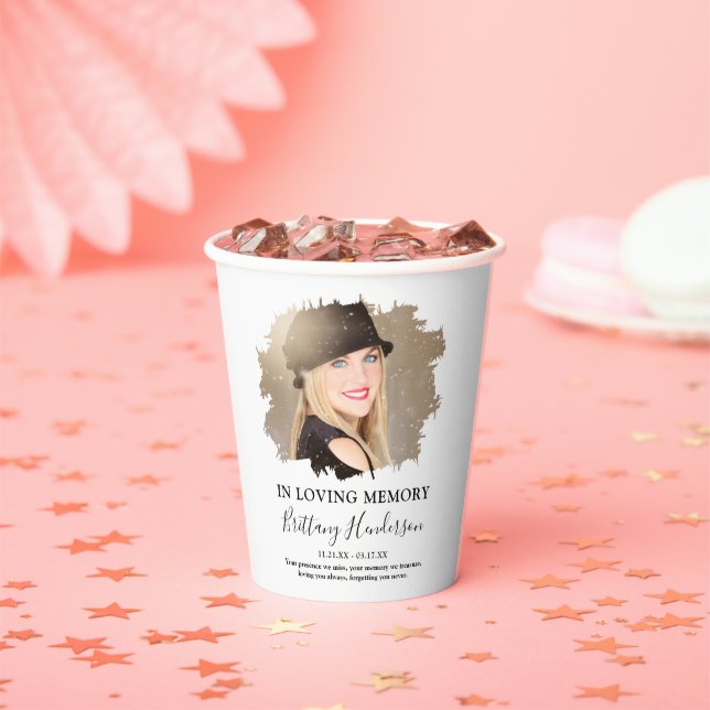 In Loving Memory | Photo Memorial Paper Cups (Insitu)