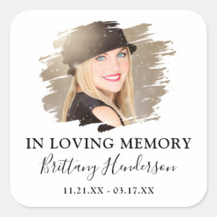 In Loving Memory   Photo Memorial Square Sticker