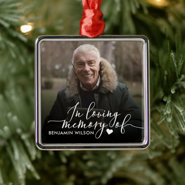 In Loving Memory Photo Metal Ornament (Tree)