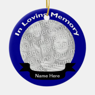 In Loving Memory Photo Ornament - Blue