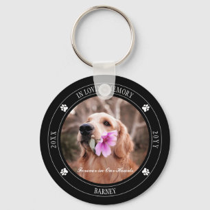 In Loving Memory Photo Pet Memorial - Black  Keychain