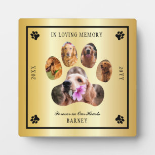 In Loving Memory Photo Pet Memorial -   Gold Tone Plaque