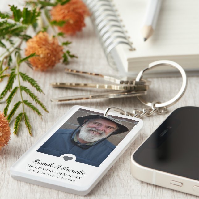 In Loving Memory Photo Poem Keychain (Front Right)