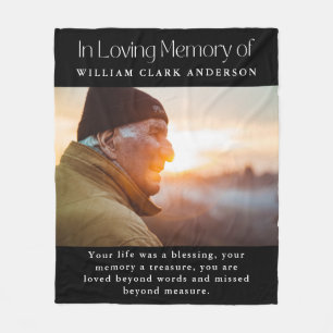 In Loving Memory Photo Poem Tribute Fleece Blanket