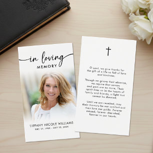 In Loving Memory Photo Prayer Cards
