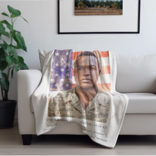 In Loving Memory Photo Quote Keepsake Fleece Blanket