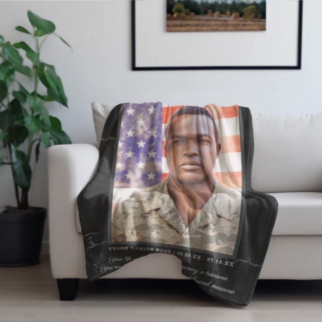 In Loving Memory Photo Quote Keepsake Fleece Blanket (Creator Uploaded)