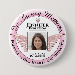 In Loving Memory Photo Remembrance 3 Inch Round Button