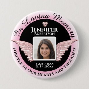 In Loving Memory Photo Remembrance 3 Inch Round Button