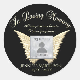 In Loving Memory Photo Remembrance Classic Round S Sticker