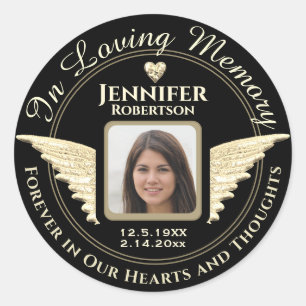 In Loving Memory Photo Remembrance Classic Round Sticker