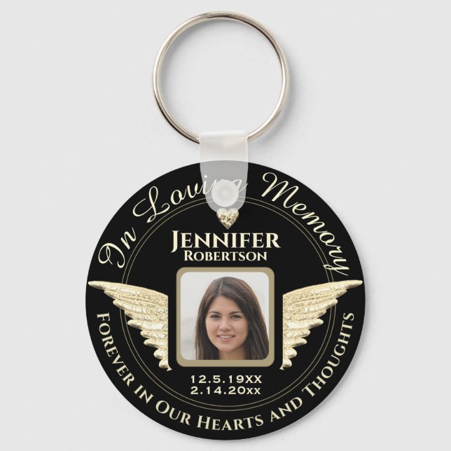 In Loving Memory Photo Remembrance Keychain (Front)