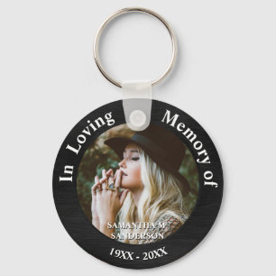 In Loving Memory Photo Remembrance Memorial Button Keychain