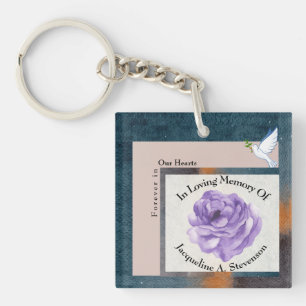 In Loving Memory Photo Remembrance With Name   Keychain